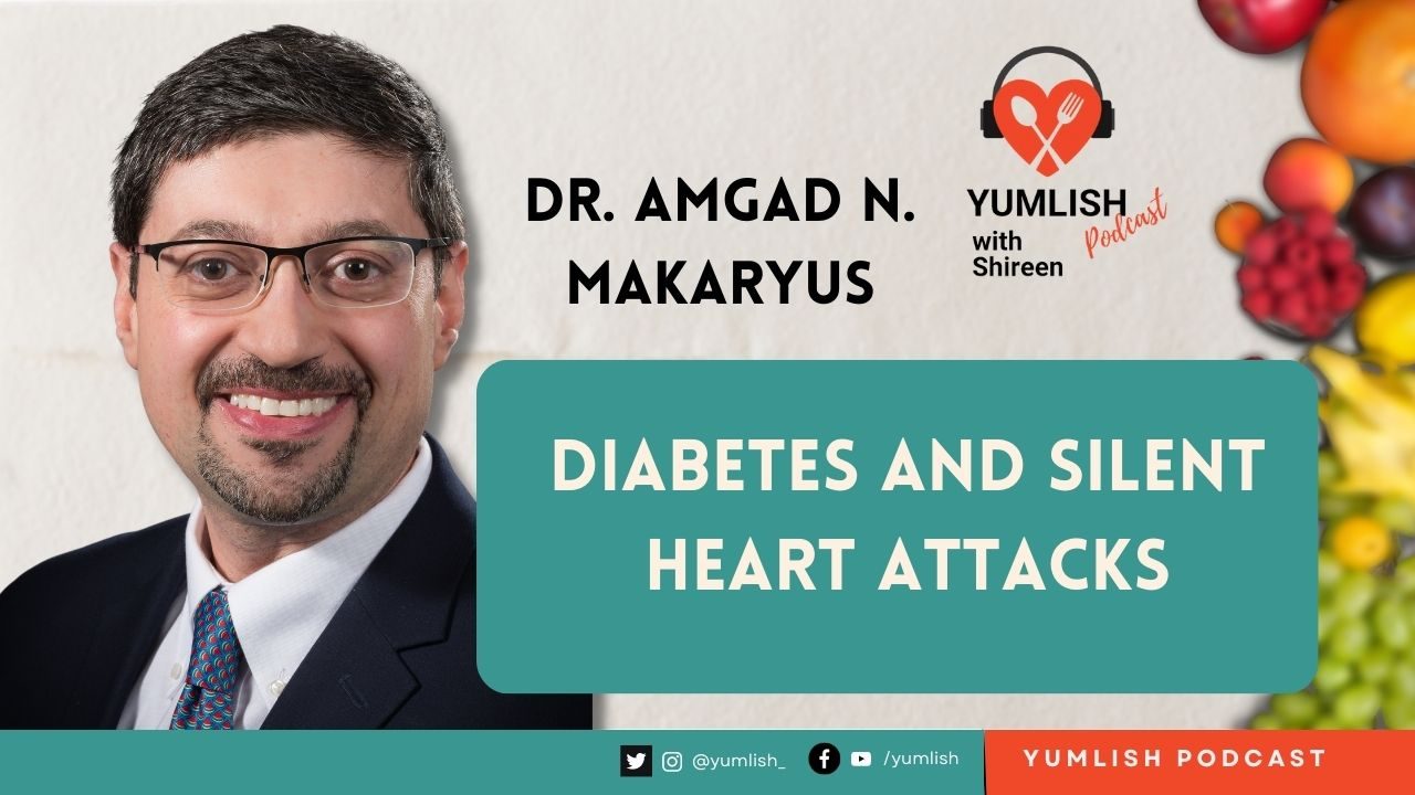 dr amgad makaryus smiling glasses suit with blue tie diabetes and silent heart attacks